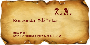 Kuszenda Márta névjegykártya