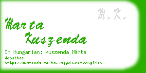 marta kuszenda business card