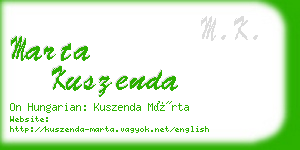 marta kuszenda business card